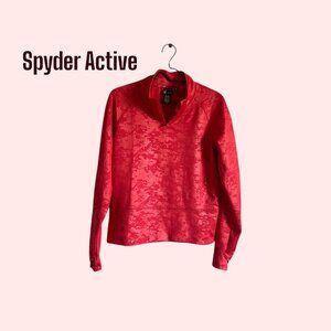 Spyder Active NWOT Red Quarter Zip Pullover Women's M Fleece Athletic